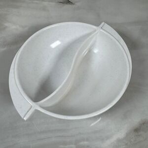 Vtg Boonton Melmac Winged Divided Serving Bowl Dish Grey Speckle MCM Melamine